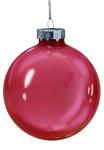 Шар новогодний подвесной стекло 8см красный Феникс/80219